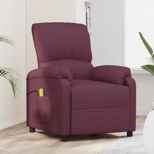 vidaXL Fauteuil de massage Violet Tissu