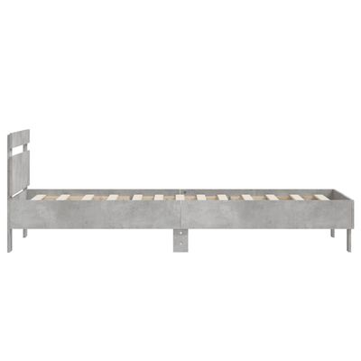 vidaXL Cadre de lit sans matelas avec tête de lit gris béton 75x190 cm