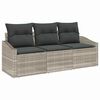 vidaXL Ensemble de canapé de jardin 3 pcs Gris clair polyrotin