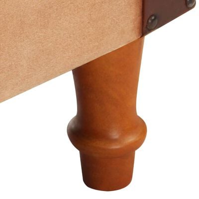 vidaXL Chaise cabriolet marron cuir véritable bois de manguier massif