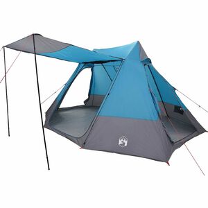 vidaXL Tente de camping 10 personne Imperm&eacute;able Bleu taffetas