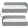 vidaXL Cadre de lit d'angle avec matelas Gris clair 90 x 190 cm tissu