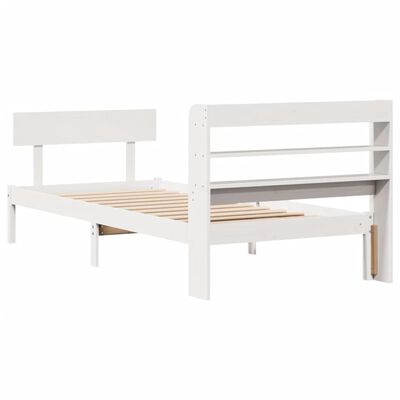 vidaXL Cadre de lit sans matelas blanc 90x200 cm bois de pin massif