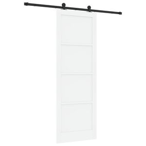 vidaXL Porte coulissante Blanc et noir 83 x 232 cm Bois de pin massif