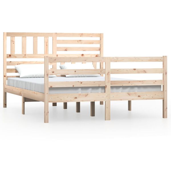 vidaXL Cadre de lit sans matelas bois massif 140x190 cm