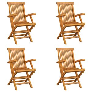 vidaXL Chaises pliables de jardin lot de 4 Bois de teck solide