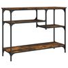 vidaXL Table console avec &eacute;tag&egrave;res ch&ecirc;ne fum&eacute; 100x35x75 cm