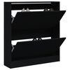 vidaXL Armoire &agrave; chaussures noir 80x21x87,5 cm bois d'ing&eacute;nierie