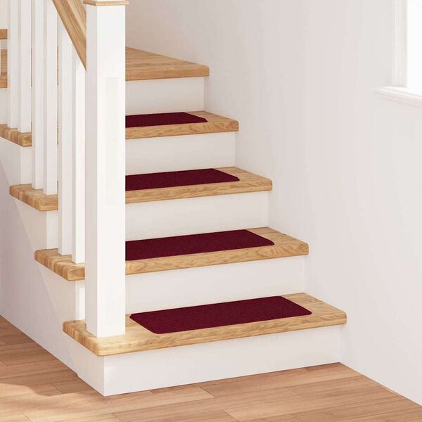 vidaXL Tapis Antid&eacute;rapants pour Escaliers 15 pcs Bordeaux 60 x 25 cm
