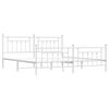vidaXL Cadre de lit m&eacute;tal sans matelas et pied de lit blanc 200x200 cm