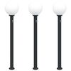 vidaXL Bornes lumineuses avec d&eacute;tecteur lot de 3 120 cm noir IP44