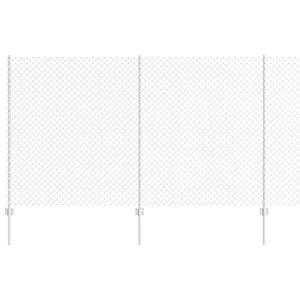 vidaXL Cl&ocirc;ture grillag&eacute;e avec poteau 10 x 1,4 m Acier galvanis&eacute; Maille