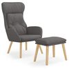 vidaXL Chaise de relaxation avec repose-pied Gris fonc&eacute; Tissu