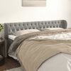 vidaXL T&ecirc;te de lit avec oreilles Gris clair 203x23x78/88 cm Velours