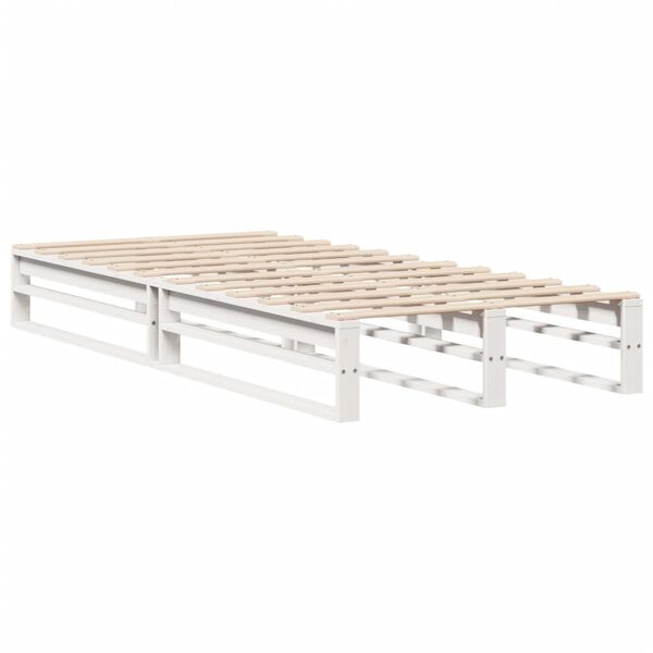 vidaXL Cadre de lit sans matelas blanc 90x190 cm bois de pin massif