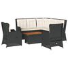 vidaXL Salon de jardin 6 pcs avec coussins Noir R&eacute;sine tress&eacute;e