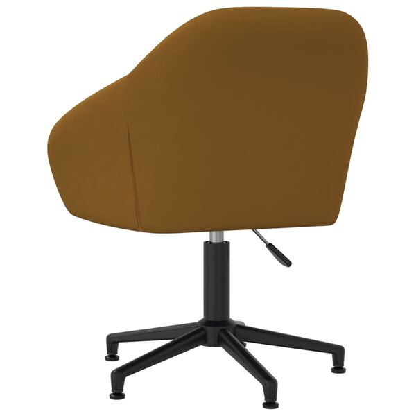 vidaXL Chaise pivotante de salle &agrave; manger Marron Velours
