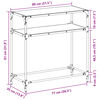 vidaXL Table console avec dessus en verre transparent 80x35x81cm acier