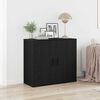 vidaXL Buffet Ch&ecirc;ne noir 80 x 33 x 70 cm Bois d'ing&eacute;nierie