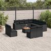 vidaXL Salon de jardin 12 pcs avec coussins noir r&eacute;sine tress&eacute;e