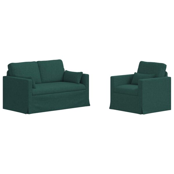 vidaXL Canap&eacute; 120cm 2 pcs Vert fonc&eacute; M&eacute;tал