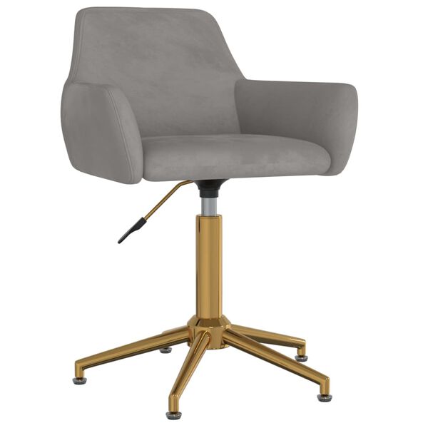 vidaXL Chaises pivotantes &agrave; manger lot de 6 Gris clair Velours