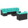 vidaXL Ensemble de canap&eacute; de jardin 10 pcs avec coussins noir r&eacute;sine tress&eacute;e