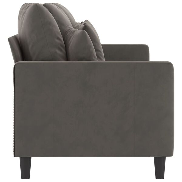 vidaXL Canap&eacute; &agrave; 3 places Gris fonc&eacute; 180 cm Velours