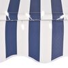 vidaXL Auvent manuel r&eacute;tractable avec LED 250 cm Bleu et blanc