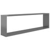 vidaXL &Eacute;tag&egrave;res cube murales 2 pcs Gris brillant 100x15x30 cm