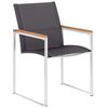 vidaXL Chaises de jardin lot de 4 Textil&egrave;ne et acier inoxydable Gris