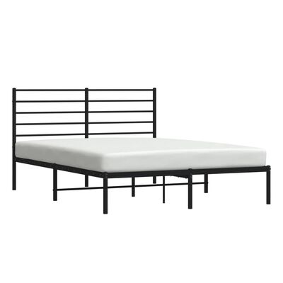 vidaXL Cadre de lit métal avec tête de lit noir 120x190 cm