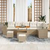 vidaXL Ensemble de canap&eacute; de jardin avec coussin 9 pcs Beige polyrotin