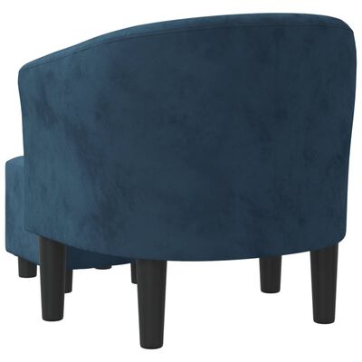 vidaXL Fauteuil avec repose-pied bleu foncé velours