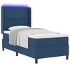 vidaXL Lit &agrave; ressort LED avec matelas Bleu 100 x 200 cm tissu