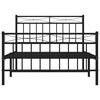 vidaXL Cadre de lit m&eacute;tal sans matelas et pied de lit noir 100x200 cm