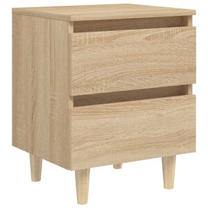 vidaXL Table de chevet avec pieds en pin Ch&ecirc;ne sonoma 40x35x50 cm