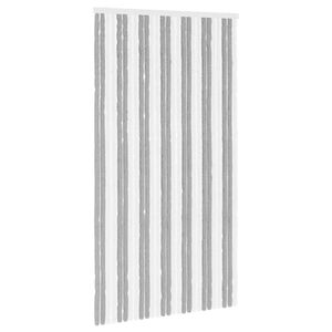vidaXL Rideau anti-insectes en chenille Gris et blanc 118 x 220 cm