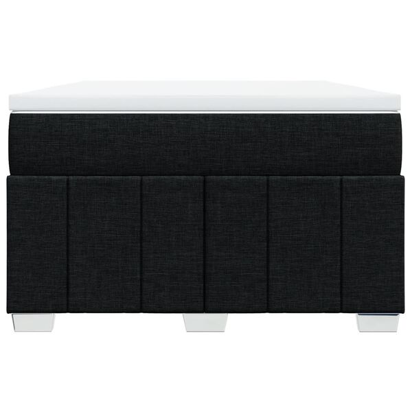 vidaXL Sommier &agrave; lattes de lit avec matelas noir 120x190 cm tissu