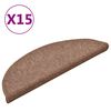 vidaXL Tapis d'escalier 15 pi&egrave;ces 56 x 17 x 3 cm Non-Slip Marron