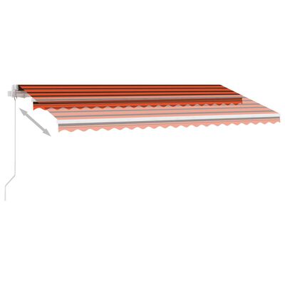 vidaXL Auvent manuel rétractable avec LED 450x350 cm Orange et marron