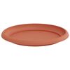 vidaXL Plateau &agrave; fleurs rond 24 pcs Rouge brique &Oslash; 23,5 x 2,5 cm