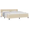 vidaXL Lit &agrave; ressorts avec t&ecirc;te de lit Cr&egrave;me 200 x 200 cm tissu