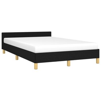 vidaXL Cadre de lit avec tête de lit noir 120x190 cm tissu