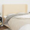vidaXL T&ecirc;te de lit avec oreilles Cr&egrave;me 163x23x118/128 cm Tissu