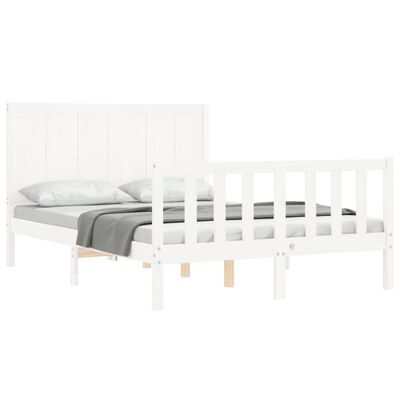 vidaXL Cadre de lit sans matelas blanc 140x190 cm bois de pin massif