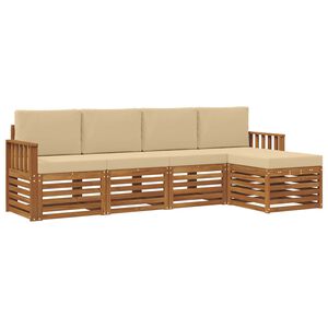 vidaXL Ensembles de canap&eacute;s avec coussin 5 pcs Naturel et Beige