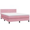vidaXL Sommier à lattes de lit avec matelas rose 160x210 cm velours