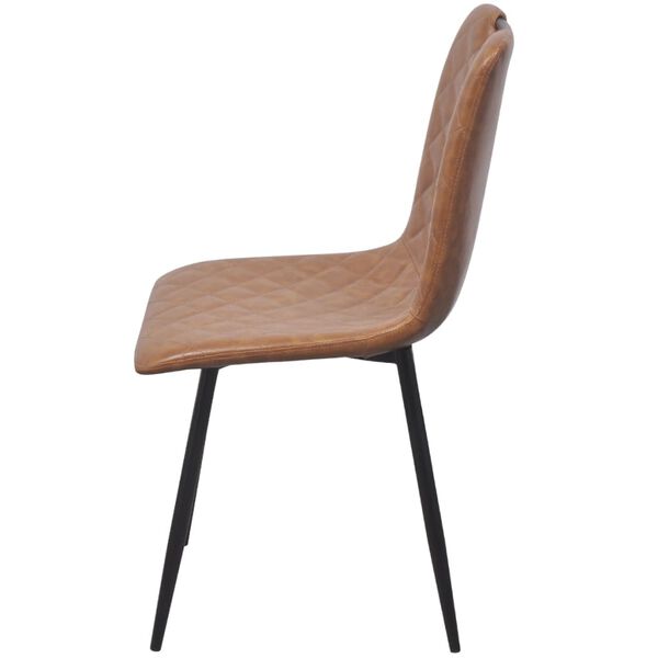 vidaXL Chaises &agrave; manger lot de 2 marron clair similicuir