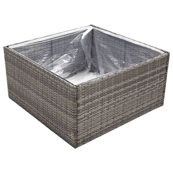 vidaXL Jardini&egrave;re Gris 80x80x40 cm R&eacute;sine tress&eacute;e